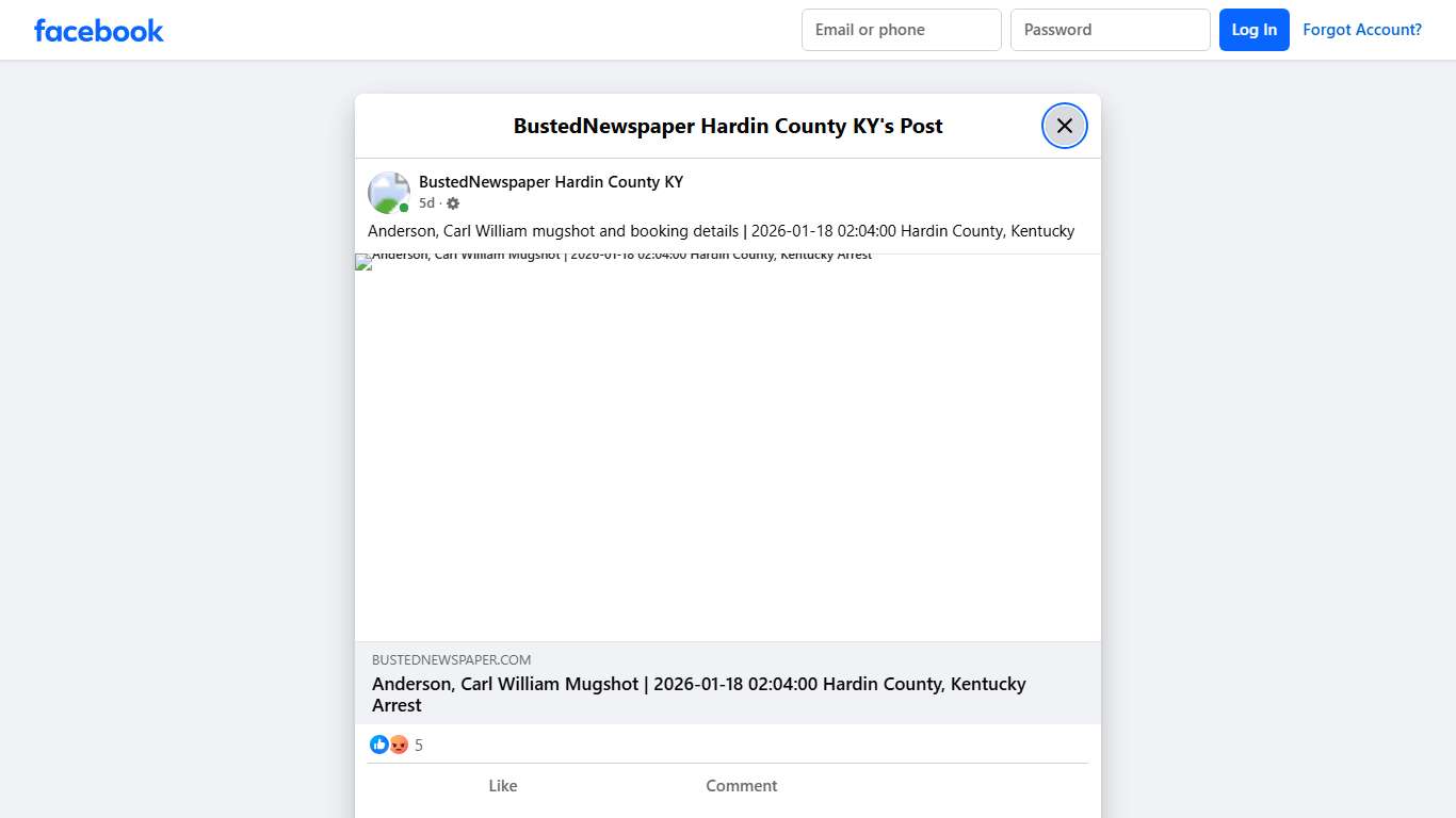 Anderson, Carl William... - BustedNewspaper Hardin County KY Facebook